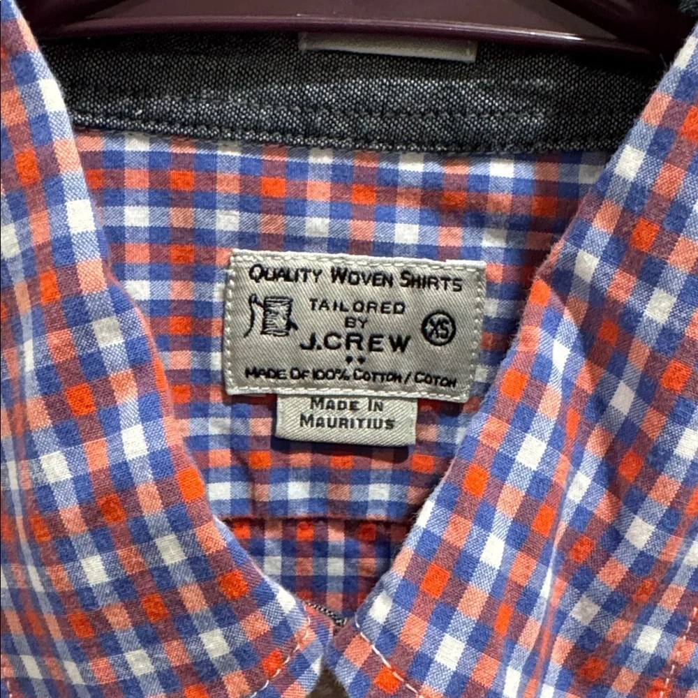 J. Crew Men's Plaid Shirt - Red and Blue